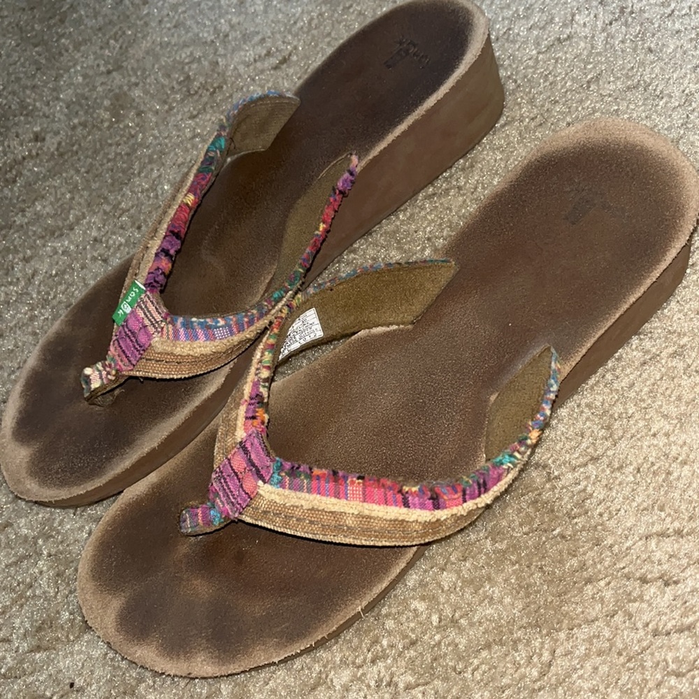 🩴 Sanuk wedge flip flops SS1 - Picture 3 of 5